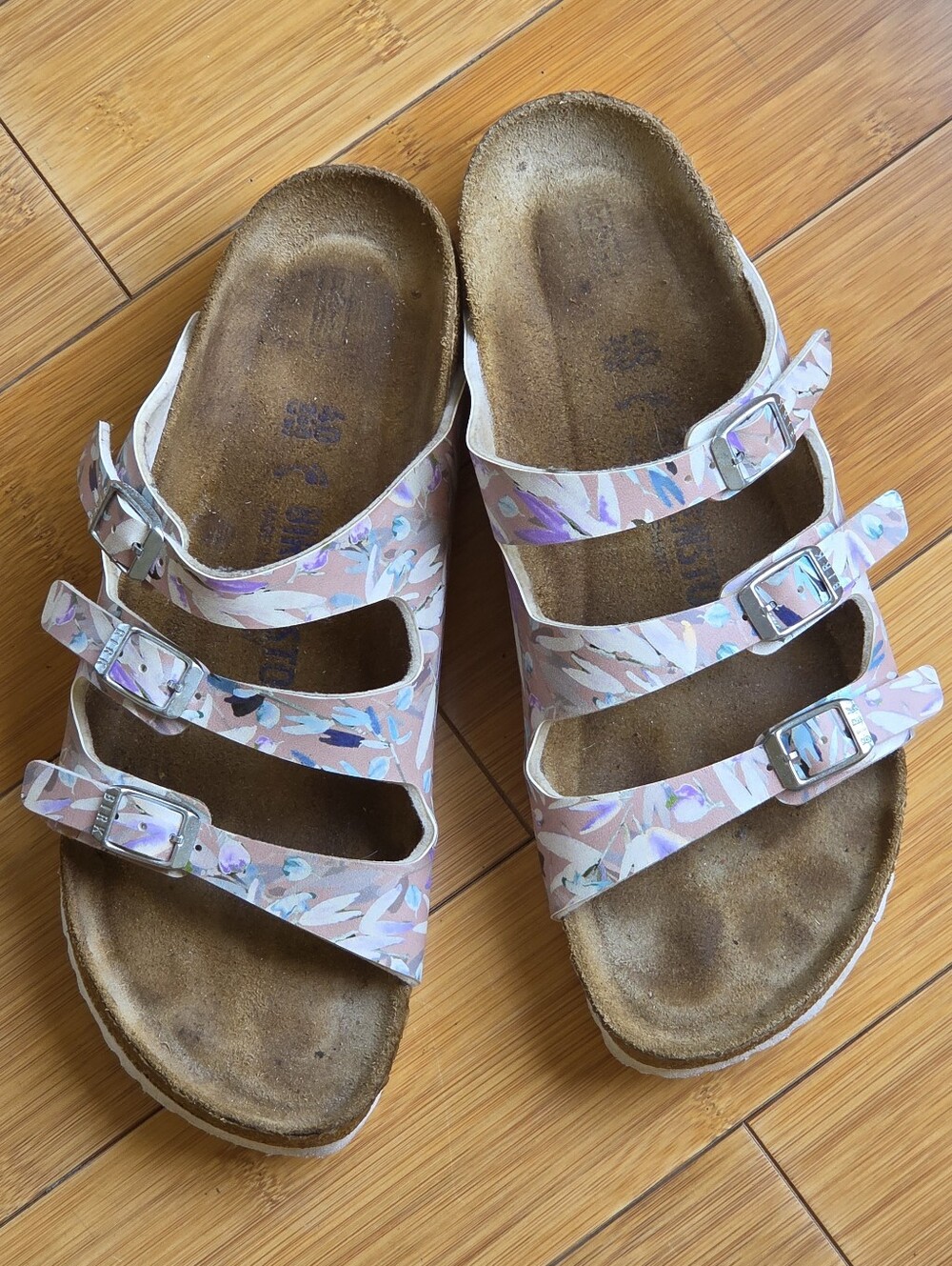 Floral Birkenstocks Germany Florida Fresh Crystal Rose Comfort Sandal 40 9 9.5 - Picture 3 of 10